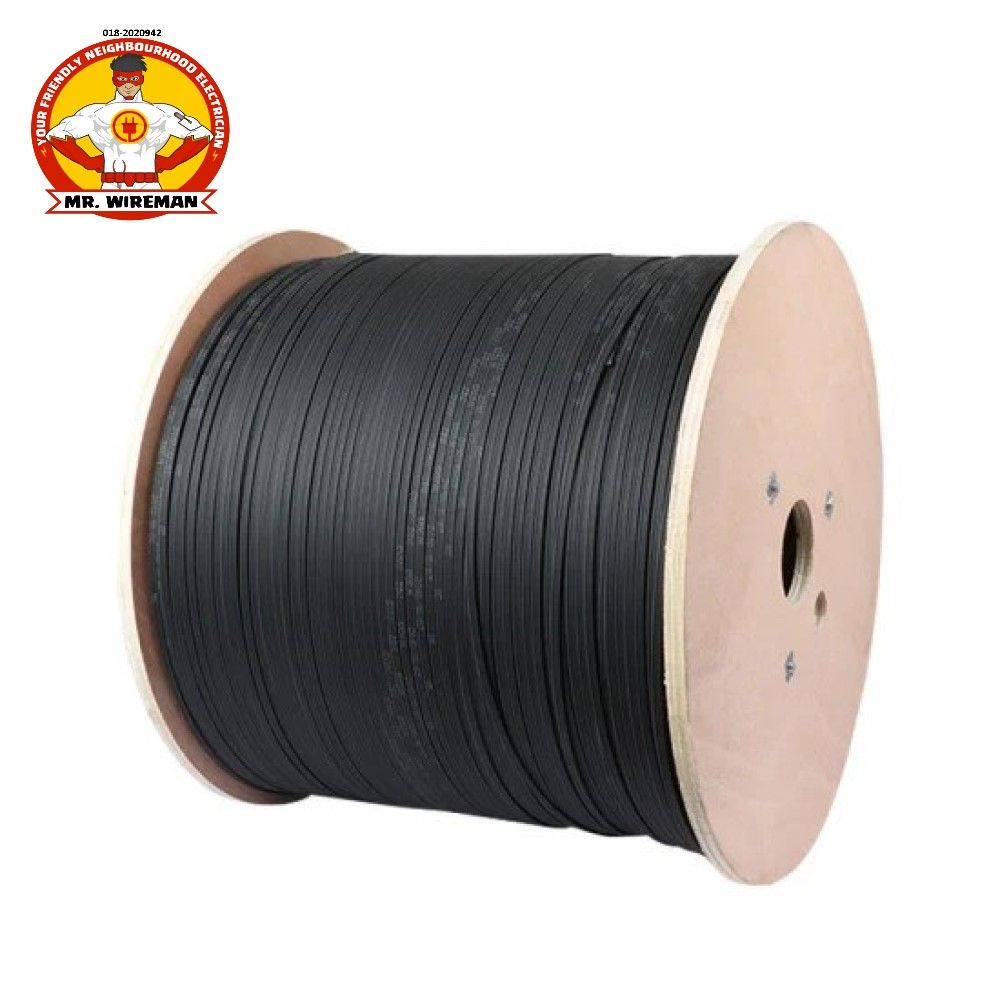 FIBRE HOME FTTH UG Drop Fiber Indoor 1 Core 2KM(Steel Wire Type) GJXH-1B6a2 G657A2 UG201 (Black)
