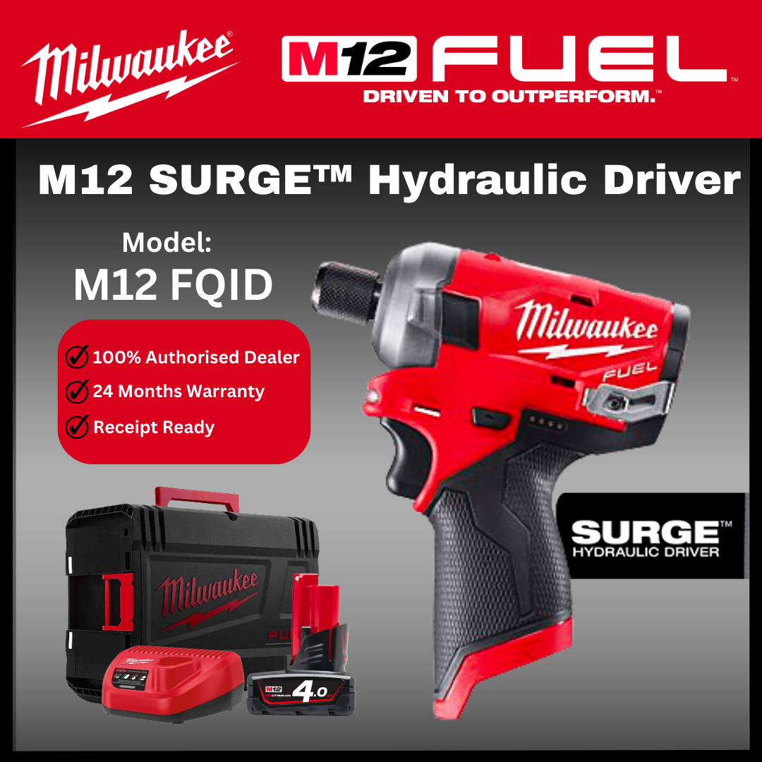 MILWAUKEE M12 FUEL™ SURGE™ Hydraulic Driver / Fastener Tools / MILWAUKEE Driver / M12 FQID-401B / FULL SET / MILWAUKEE DRILL