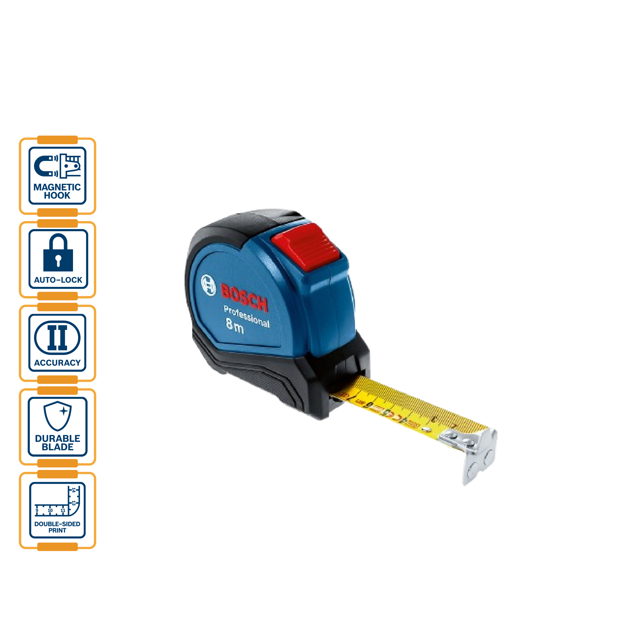BOSCH Autolock Measuring Tape 8m - 1600A01V3S