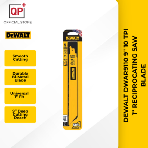 DEWALT DWAR9110 9" 10 TPI 1" RECIPROCATING SAW BLADE l GERGAJI l 锯片-3 PC