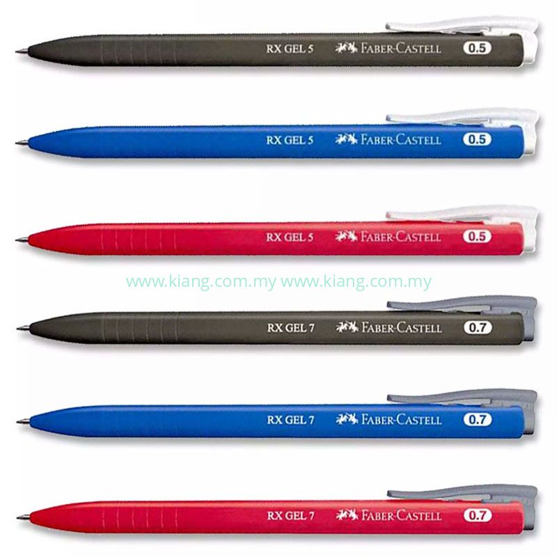 Pen RX Gel faber castell 0.7 (Red/Blue/Black) 10pcs /box