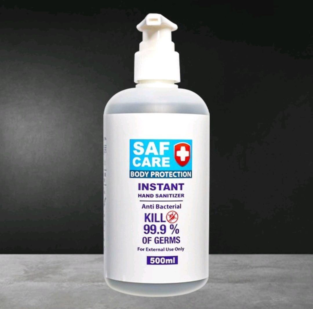 SAF CARE 75 % ALCOHOL Hospital Use Hand Sanitizer Anti Virus Hand Sanitiser (gel)