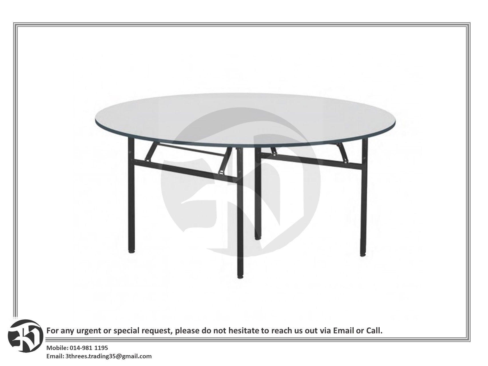Round Banquet Table / Folding Table (D1200 x H760 mm)