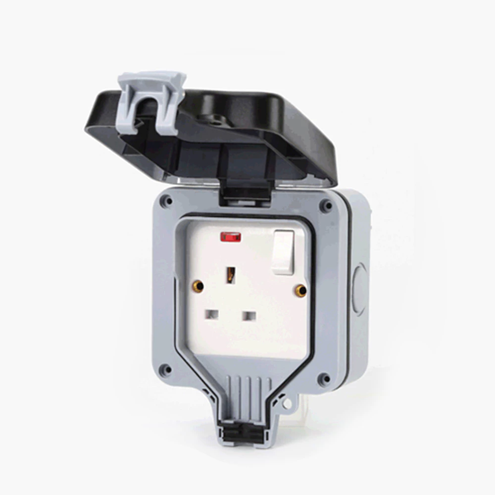 OEM Heavy Duty IP66 13A 1G Waterproof Switch Socket Outdoor