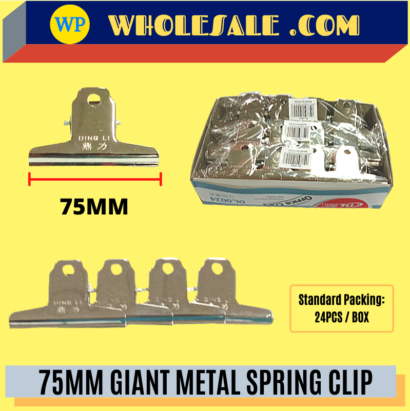 SPRING CLIP / CLIP / METAL / GIANT / 75MM / METAL CLIP / GIANT CLIP / BULLDOG CLIP / BINDER CLAMPS CLIPS