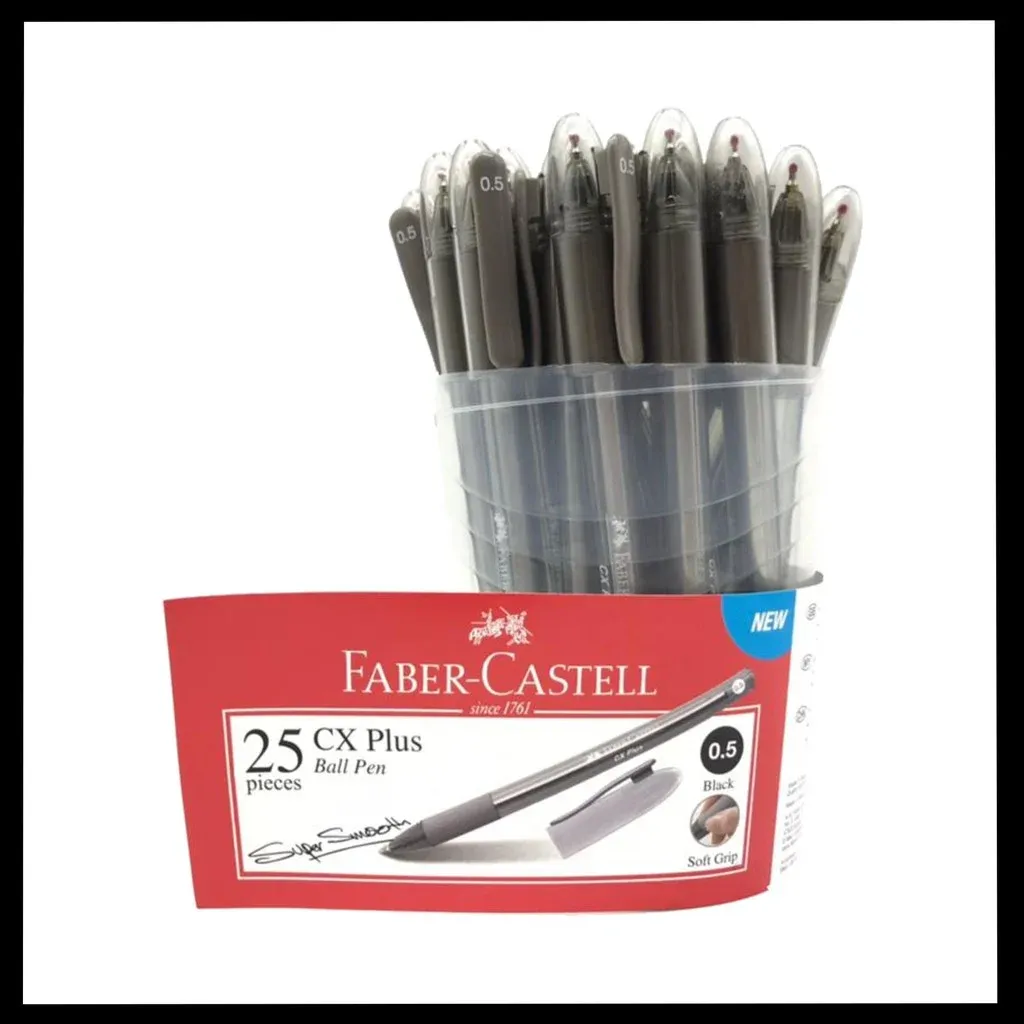 FABER CASTELL CX PLUS 0.5 BLACK BALL PEN (25PCS/BOX)