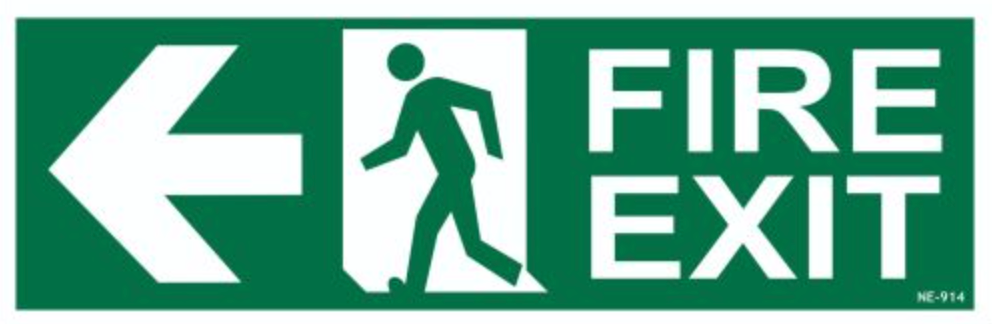 Photoluminescent FIRE EXIT SIGN (RIGHT ARROW)