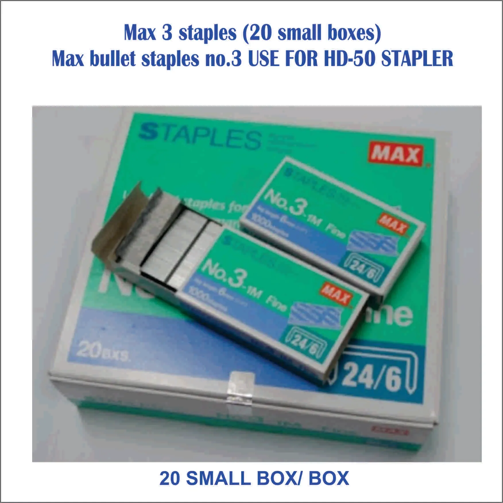 OCHA Max Staple bullet No. 3-1m -(20 small boxes) for hd-50-free delivery semenanjung only