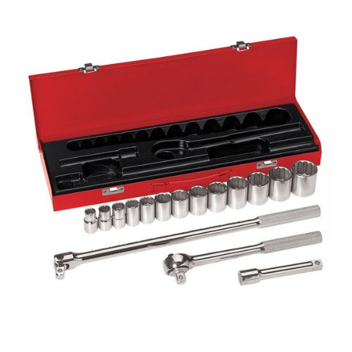Klein Tools 1/2-Inch Drive Socket Wrench Set, 16-Piece - 65512