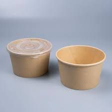 PAPER BOWL 850cc With Lid (Colour Brown)50 PCS CUP + 50 PCS LID