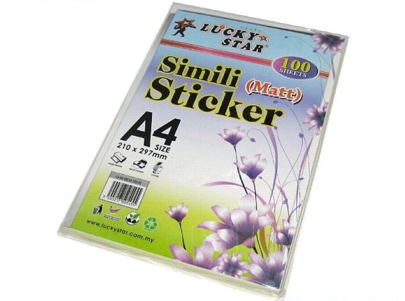 LUCKY STAR A4 SIMILI(MATT) STICKER 100S'/PKT
