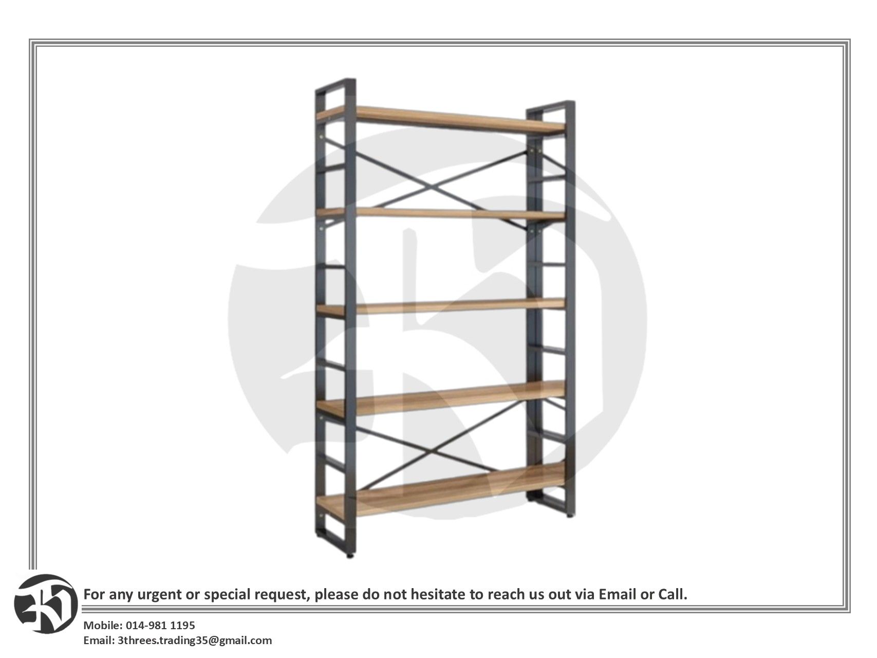 5 Tier Storage Rack / Book Shelf L120cm x W33cm x H175cm