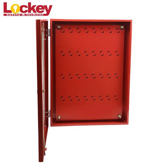 Large Capacity Metal Padlock Collection Station 64-Padlock Management System Steel Lockout Station for