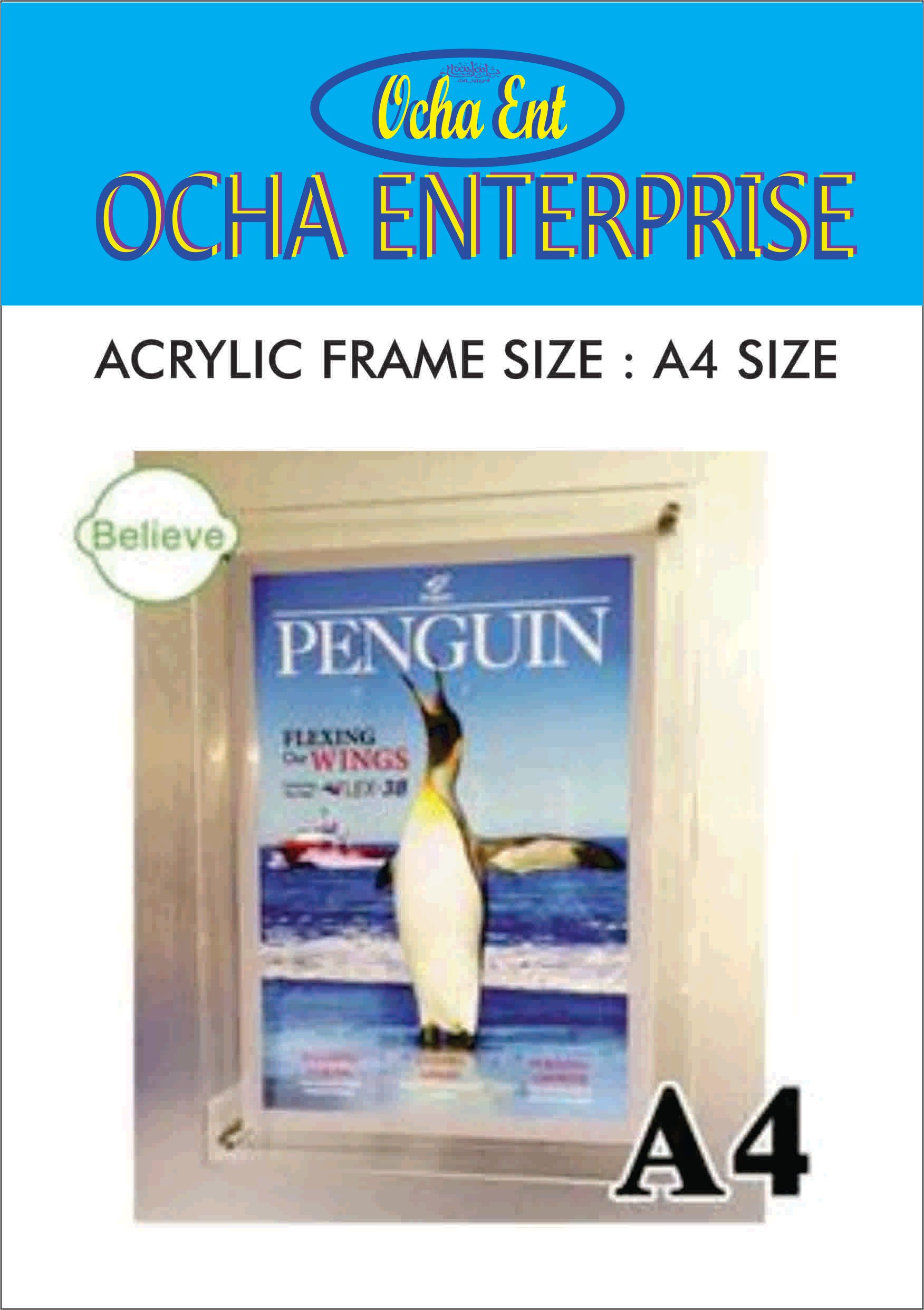 ACRYLIC FRAME SIZE : A4 SIZE