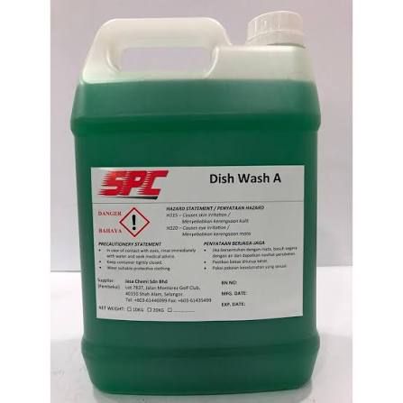 (5lit/drum) SPC Dish Wash Liquid / Manual Dishwash Soap / Dish Wash Detergent / Pencuci Pinggan Cecair (Lime) / 洗碗液