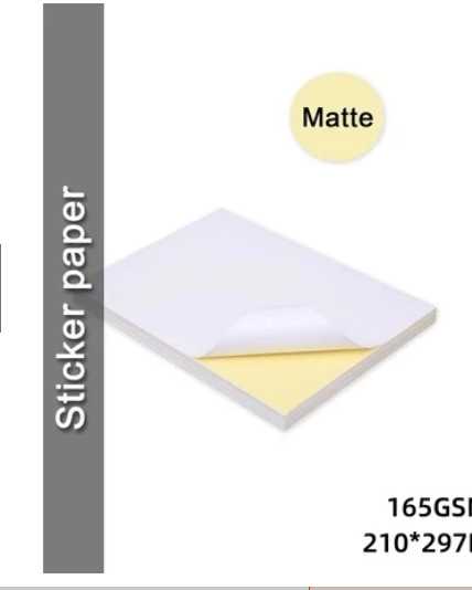 A4 Printable Sticker Paper Matte for Inkjet & Laser Printer 100 Sheets
