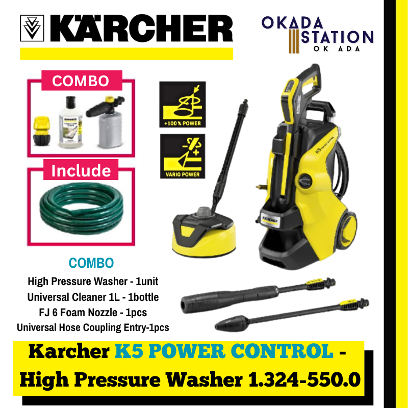 Karcher K5 Power Control - High Pressure Washer Set / WATER JET / 2100W - 145 BAR / High Pressure Cleaner / Cleaning Tool