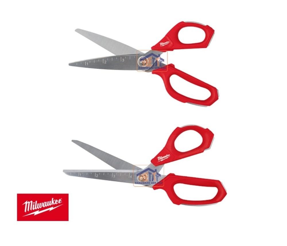 MILWAUKEE ALL METAL HANDLE JOBSITE STRAIGHT & OFFSET SCISSORS (48-22-4046 / 48-22-4047)