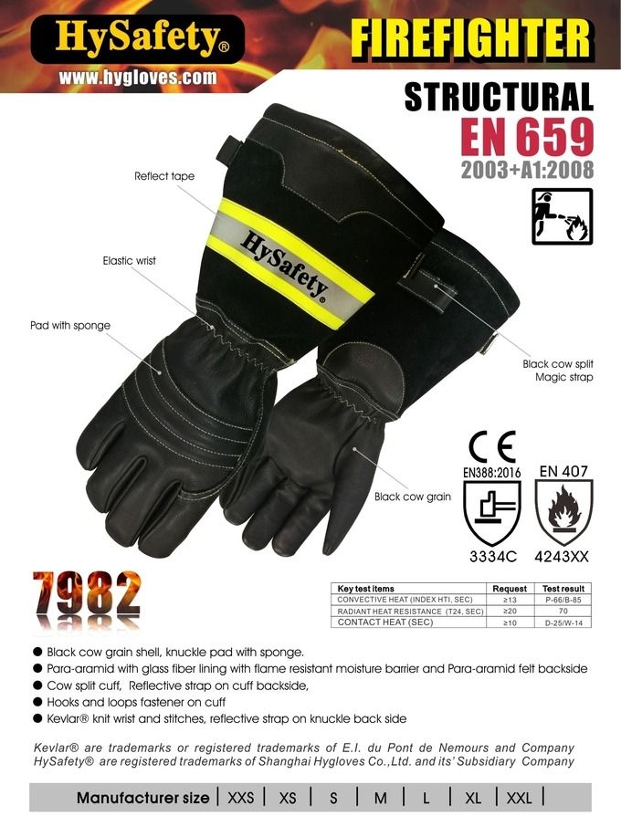 HYSAFETY (7982) Structral Firefighting Gloves, 1 Pair/Pack