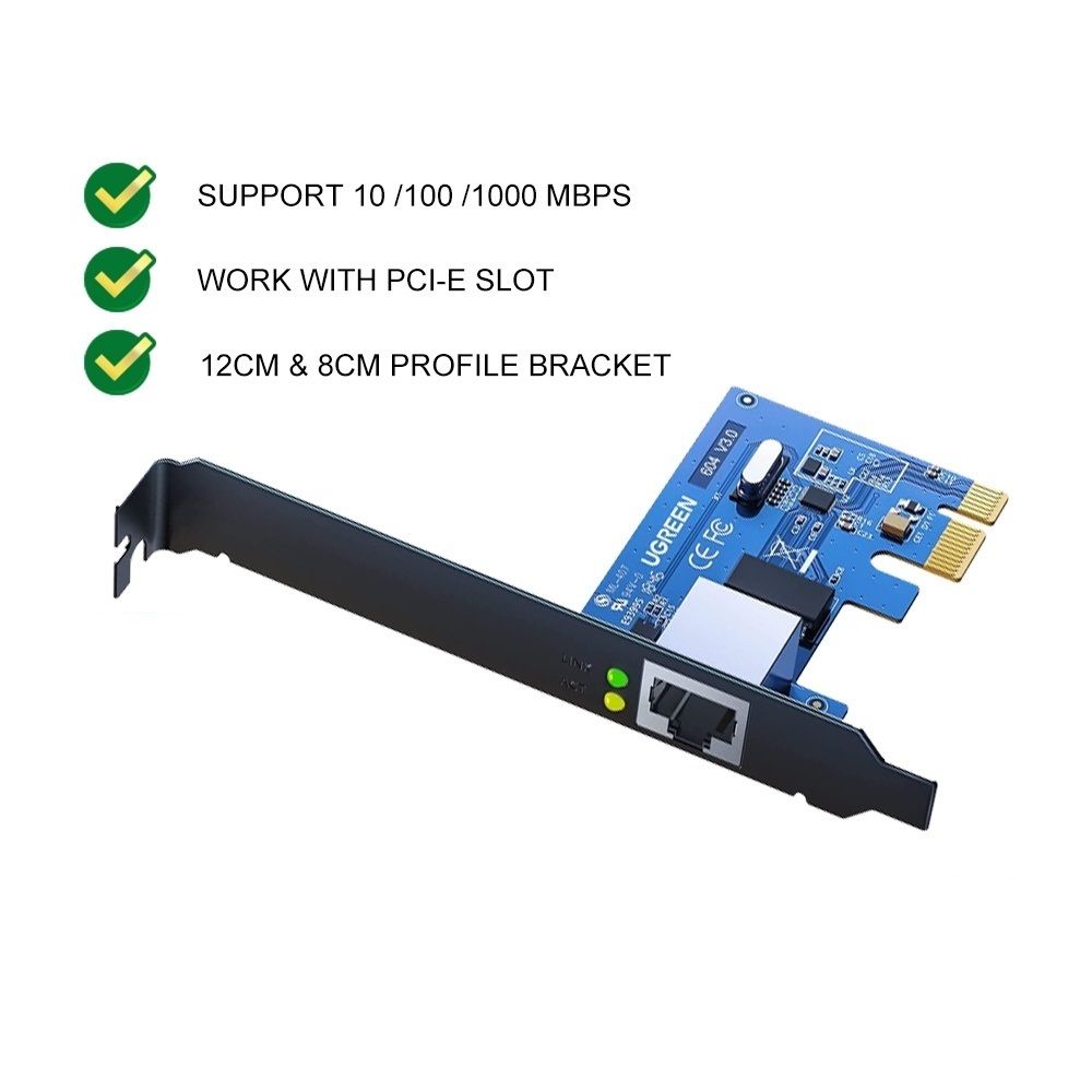 UGREEN Gigabit Ethernet PCI Express PCI-E Network Controller Card 10 100 1000Mbps RJ45 LAN Adapter