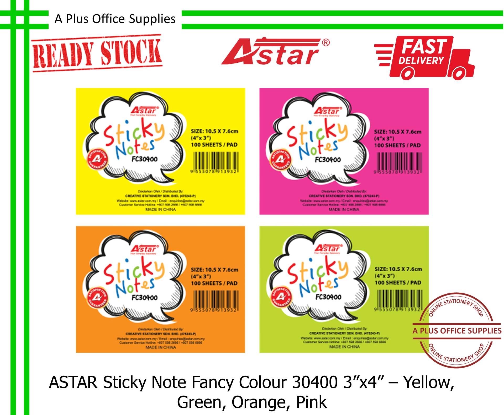 ASTAR Sticky Note FC30400 3"x4" / Nota Berpelekat Sendiri - Random Colour