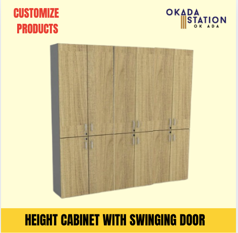 CUSTOMIZE CABINET / HEIGHT CABINET WITH SWINGING DOOR & LOCKE.