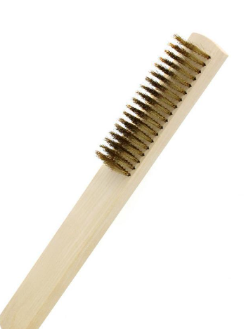 BRASS WIRE BRUSH 1" COMES IN WOODEN HANDLE
