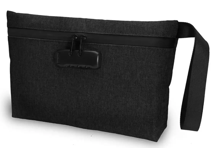 Money Bag with Lock  12.6"x7.9" / Black