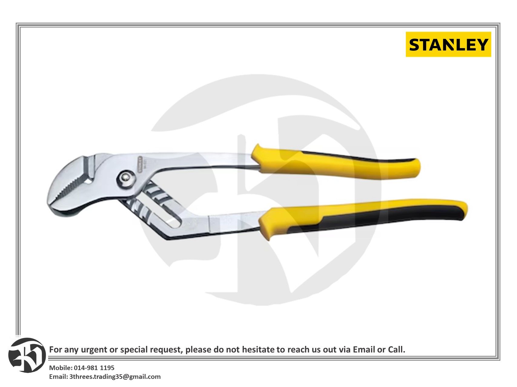 Stanley 8"/10"/12" Groove Joint Plier