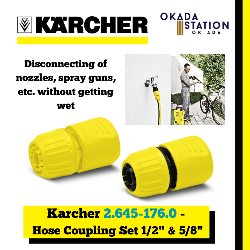 Karcher 2.645-176.0 - Hose Coupling Set 1/2" & 5/8" OPP / Hose Connector Set / Aqua Stop / Hose Coupling & Aqua Stop Set / Gardening Accessories