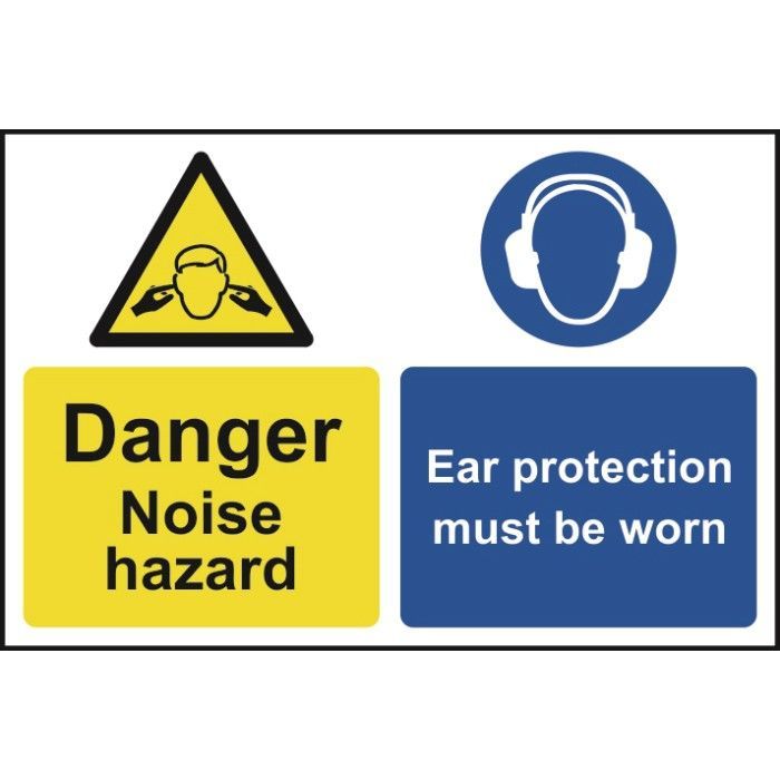 Ear Protectors Must Be Worn in This Area Hazard Warning Sign (English)