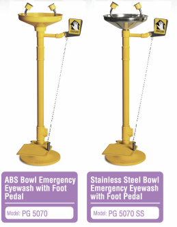 PROGUARD PEDESTAL MOUNTED EYEWASH WITH FOOT PEDAL (PG 5070) / (PG 5070 SS)