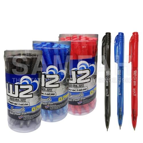 GSOFT W2 RETRACTABLE BALL PEN 0.7MM (BLACK) 1 X 25PCS