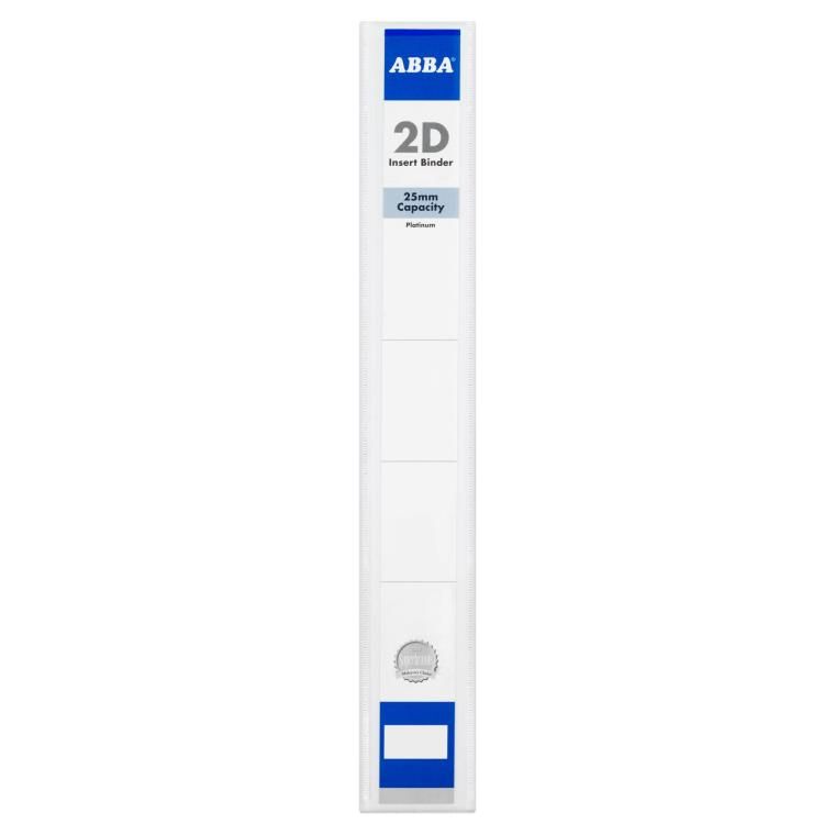 ABBA A4 Size - Insert Binder 2D Ring File 25mm / 3 Inch