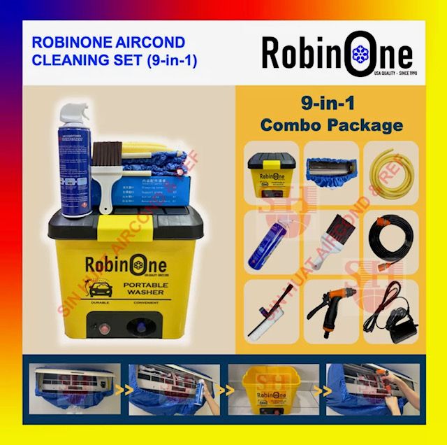 (9-IN1) Air Conditioner Cleaning Set Cleaning Kit Set Aircond Combo Set Service Air Cond Service Air Conditioner Canvas