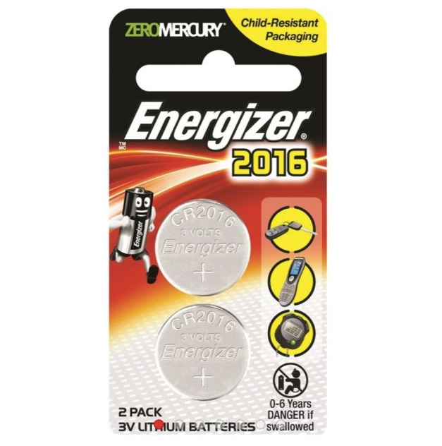 ENERGIZER BUTTON BATTERY CR2016- 2 PCS / ENERGIZER CR2016 / BATTERY / CR2016