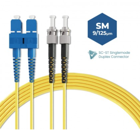 SC-ST 9/125 SINGLEMODE DUPLEX FIBER OPTIC PATCH CABLE 3M 5M 10M 15M