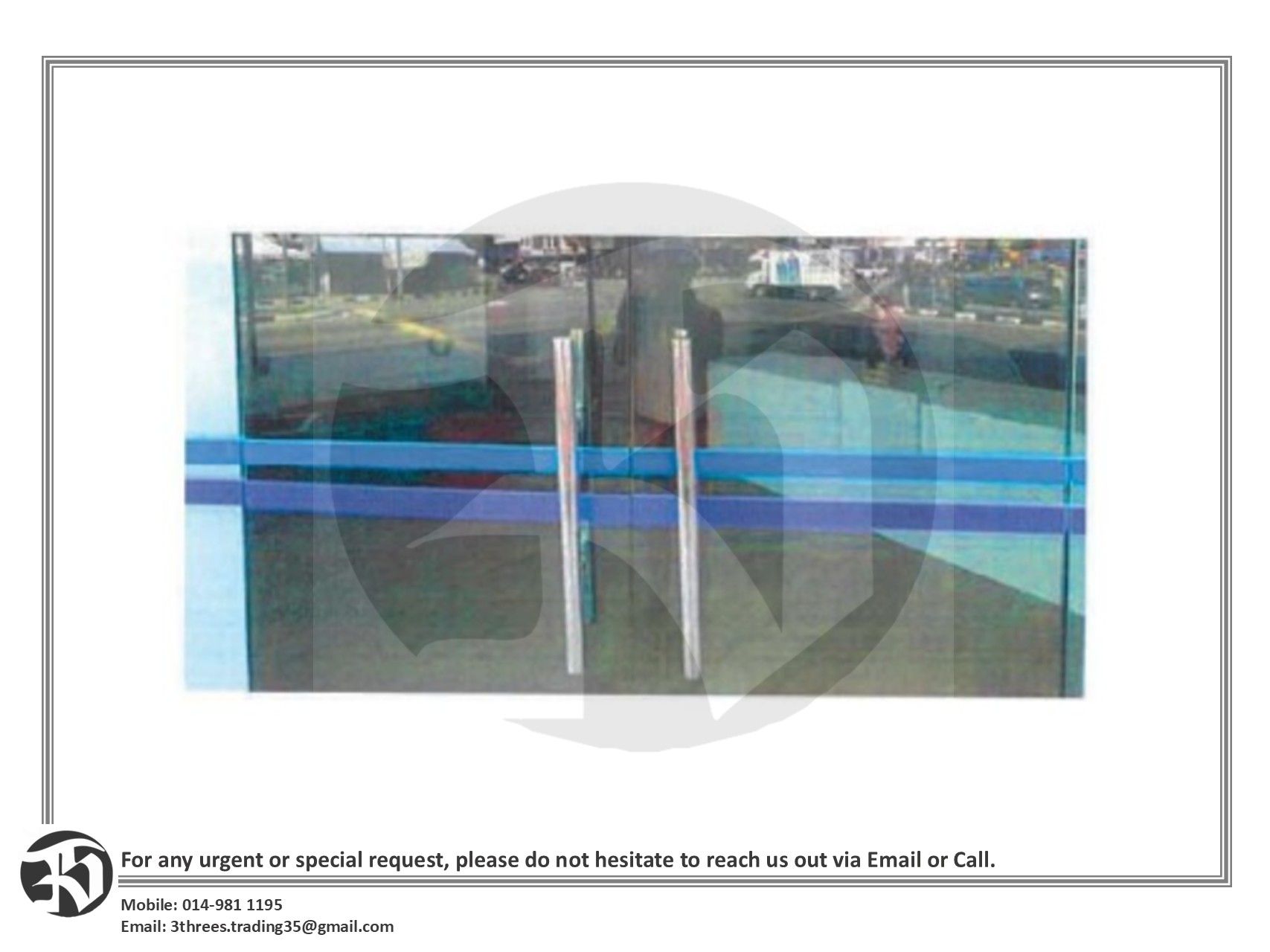 Allo Custom Glass Door Sticker 3" x 19.5ft (Few Parts) - 1 Sided Print