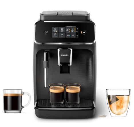 *PHILIPS 2200 Series Latte Classic Fully Automatic Espresso Machine, Milk Frother, 2 Coffee Varieties, Intuitive Touch Display (EP2220) 2 yrs