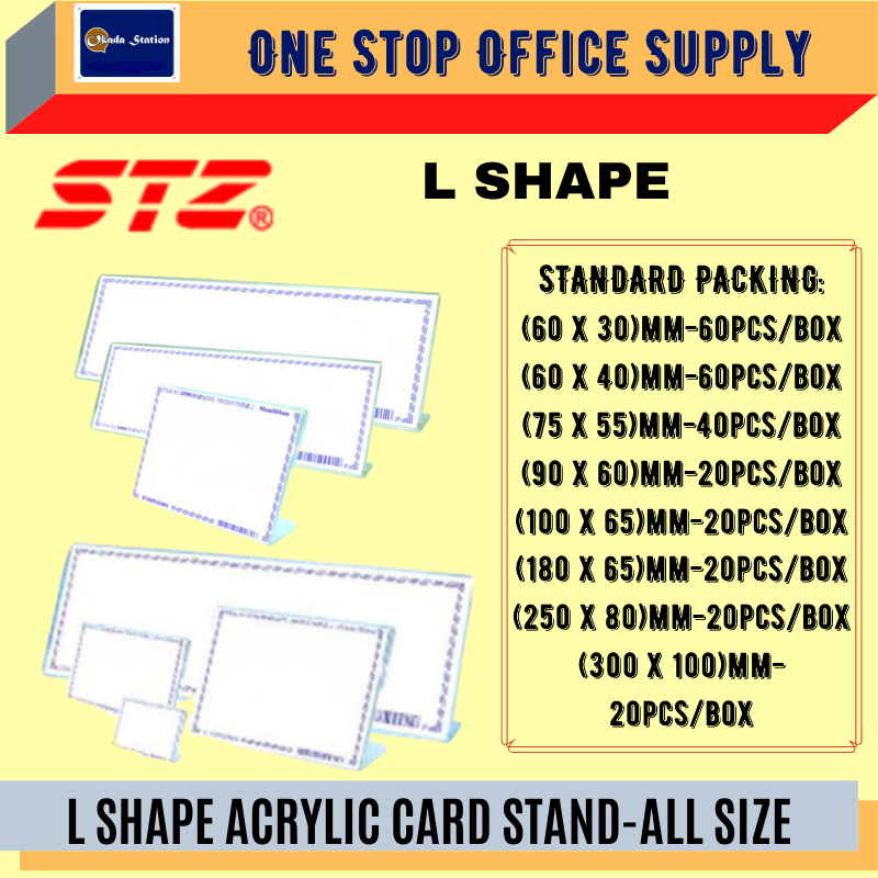 STZ L SHAPE ACRYLIC CARD STAND-ALL SIZE /STZ /Card Stand /Acrylic Card Stand /L Shape Acrylic Card Stand /STZ Card Stand