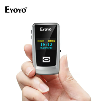 Eyoyo Mini Bluetooth QR Code Scanner with LCD Display, Portable Wireless 1D 2D Book Barcode Scanner Reader for Library Classroom Inventory Compatible with iPhone iPad Android iOS POS Laptop Tablet