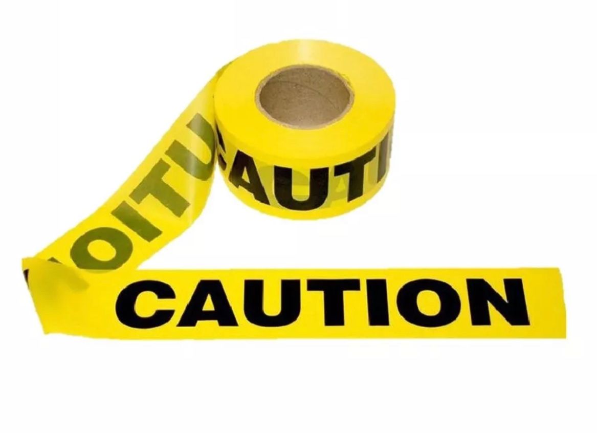 Warning Tape CAUTION Yellow 50M Barricade Remind / Amaran Warna Kuning