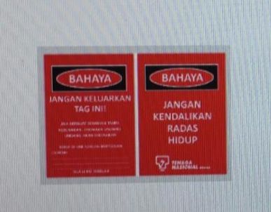 Signage Arcylic Signage Merah (BAHAYA & AWAS) W115mm x L148mm