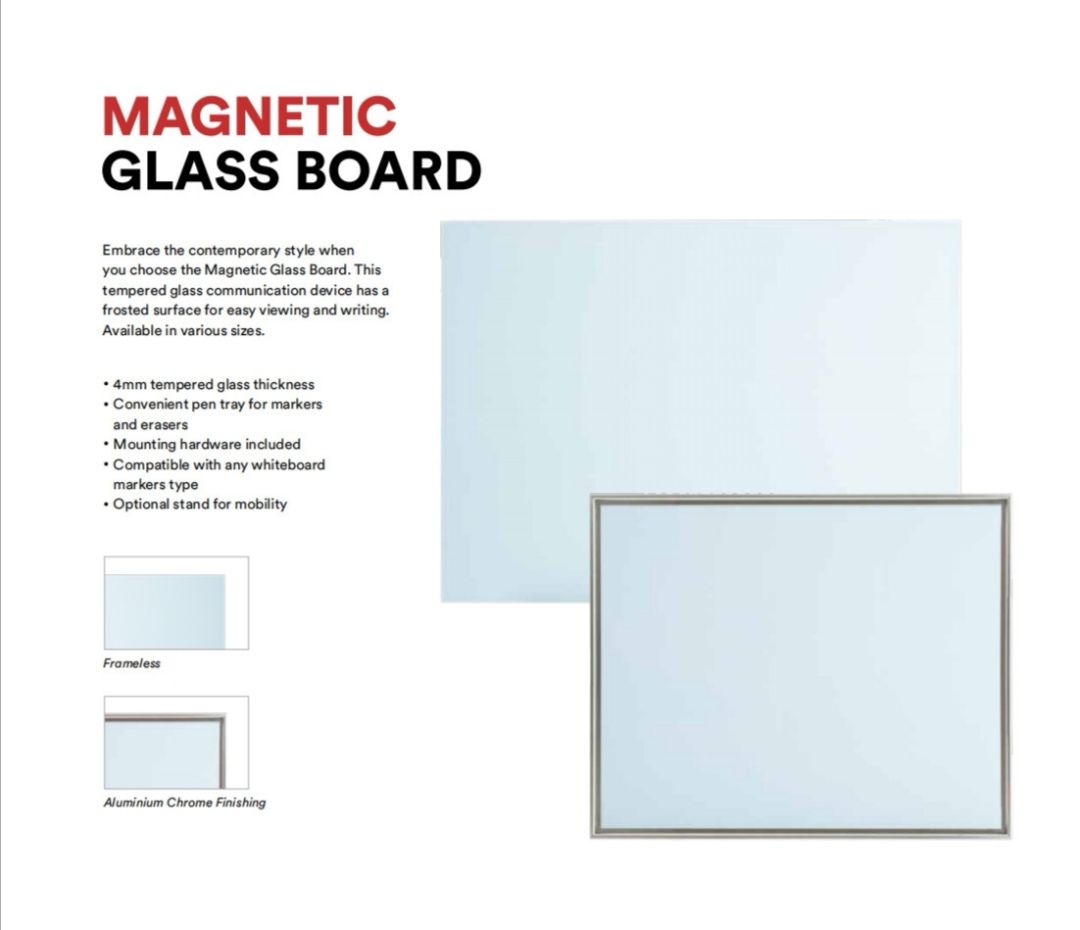 *MAGNETIC GLASS BOARD