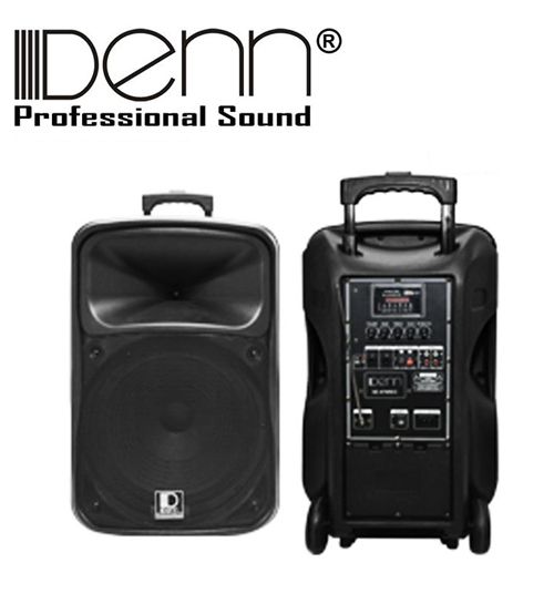 Denn 15" AC/DC Portable PA System with 2 UHF Wireless Handheld Mic SE-676URD HH (With Stand)