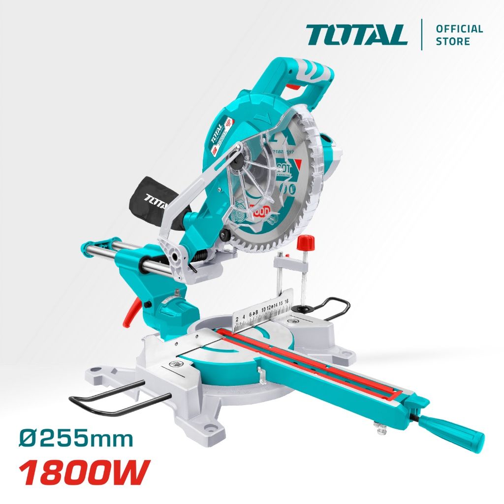 TOTAL SLIDE MITRE SAW (1800W) + DUST BAG (MAX CUT 295MM X 81MM) [FREE TCT BLADE 255MM] TS421825517