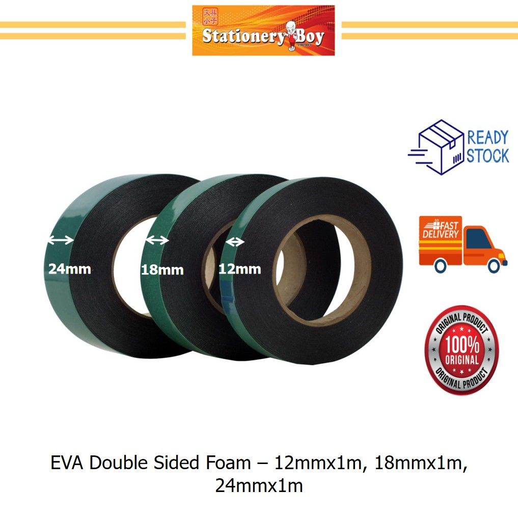 EVA Double Foam Tape / Pita Pelekat Dua Belah - 12mmx1m, 18mmx1m, 24mmx1m