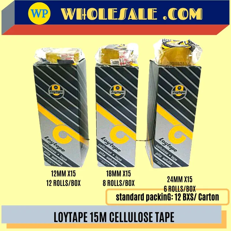 LOYTAPE CELLULOSE TAPE - 24MM X 15M - 48MM X 15M
