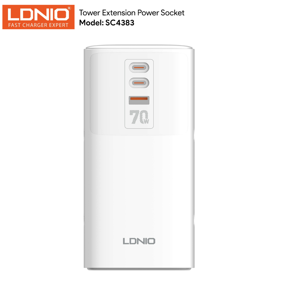 LDNIO TOWER EXTENSION SOCKET WITH 70W USB CHARGING