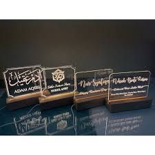 Engrave Acrylic Plate + Led Light (Add Name + Your Wish + Your Logo)